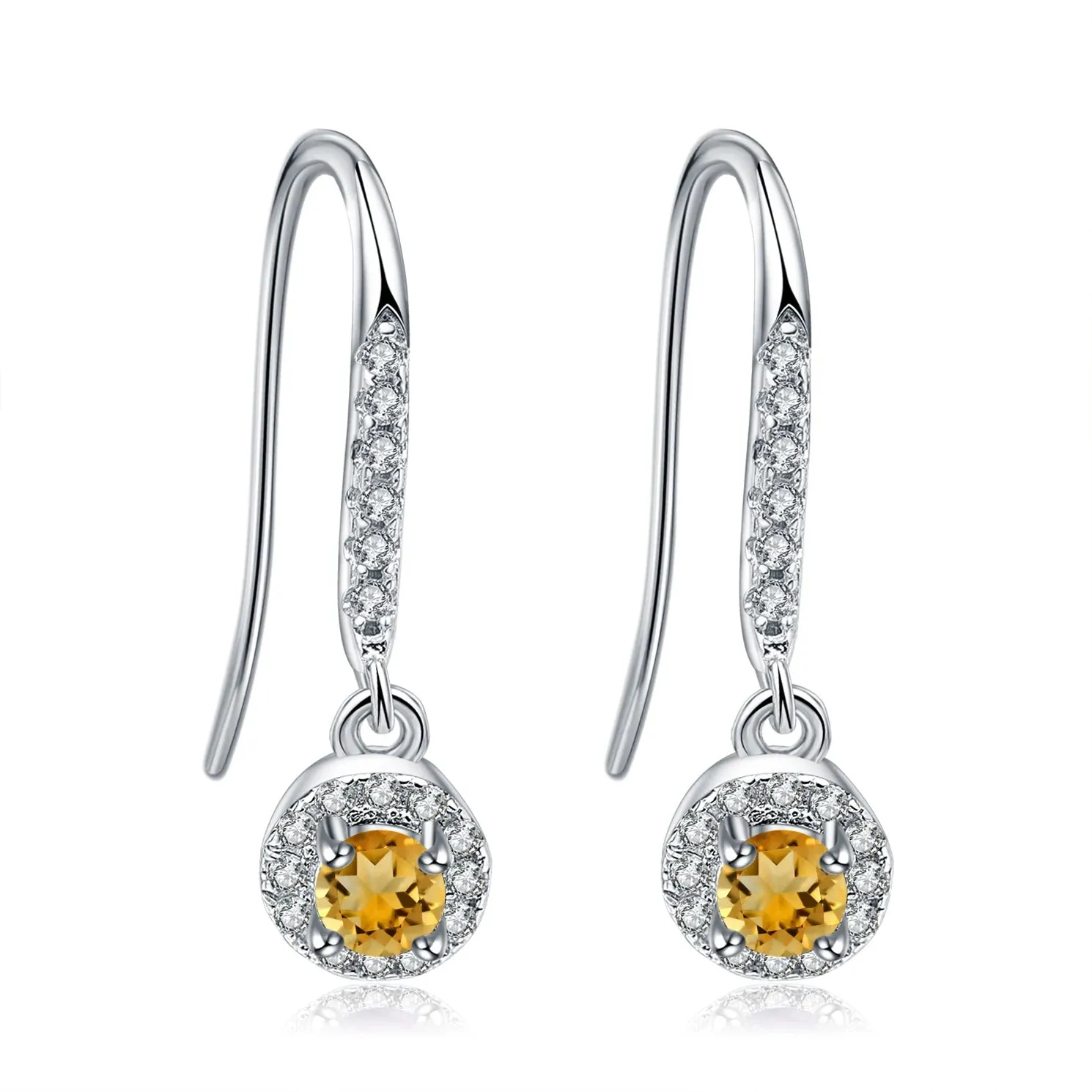 925 Sterling Silver Fish Hook Drop Earrings with Natural Blue Sapphire – Birthstone Fine Jewelry