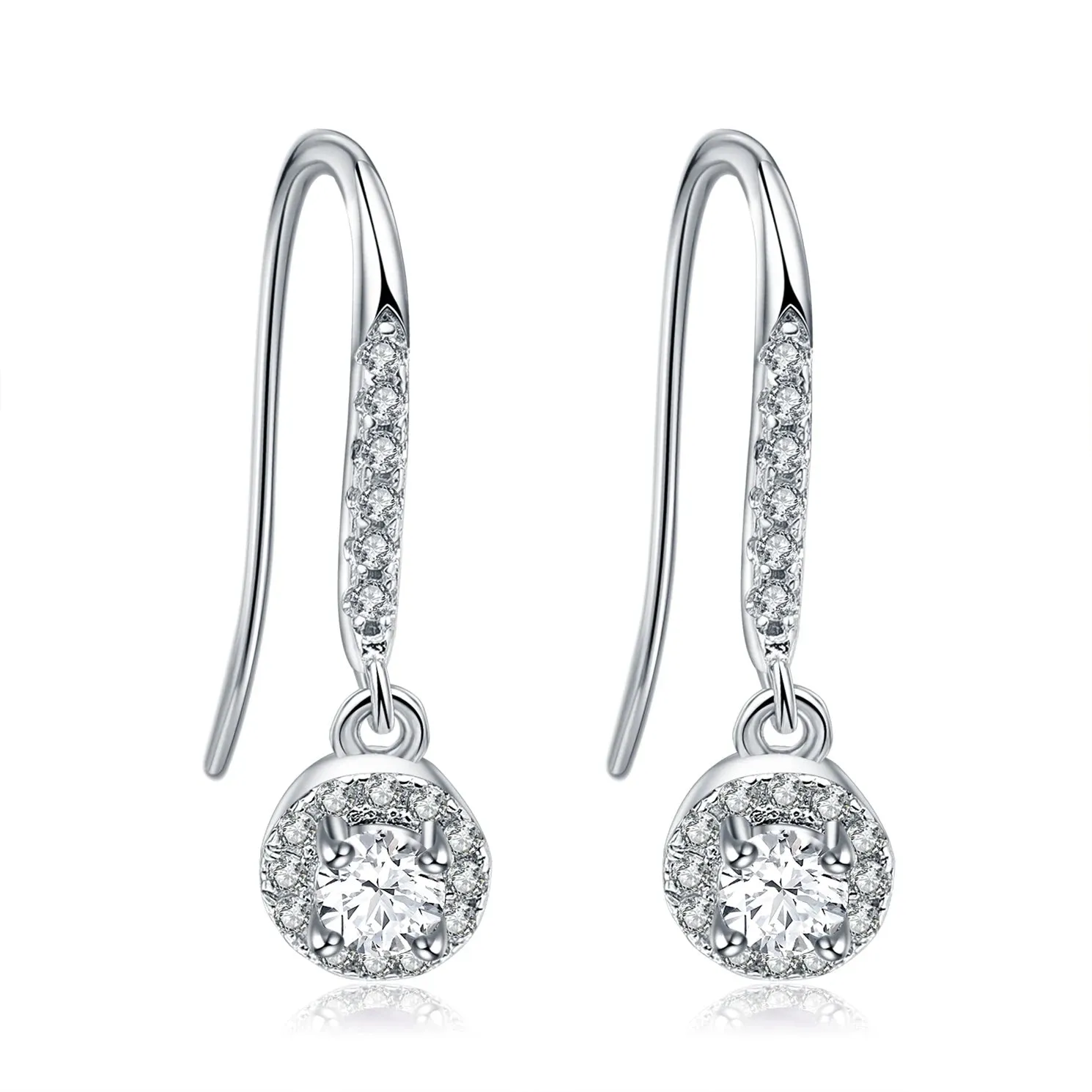 925 Sterling Silver Fish Hook Drop Earrings with Natural Blue Sapphire – Birthstone Fine Jewelry