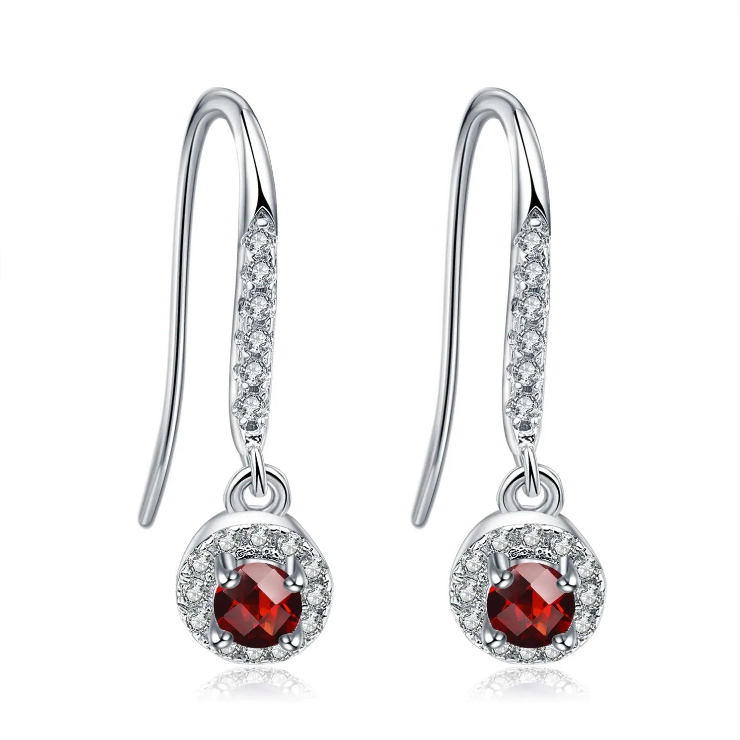 925 Sterling Silver Fish Hook Drop Earrings with Natural Blue Sapphire – Birthstone Fine Jewelry
