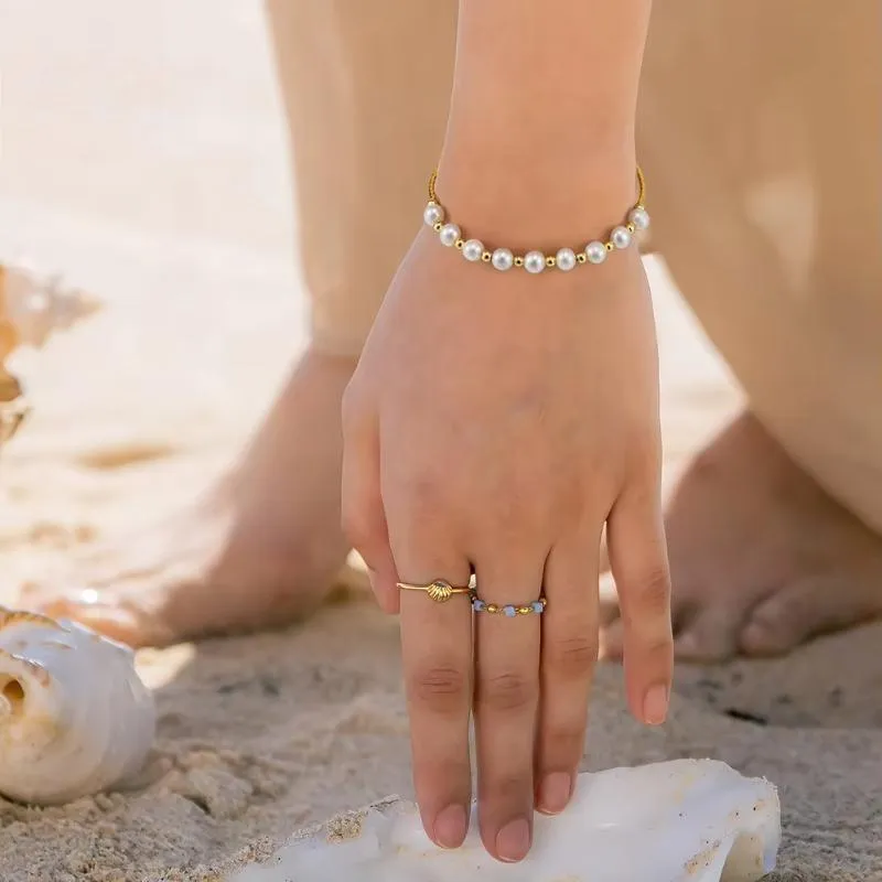 925 Sterling Silver Pearl Bracelet Chain Link