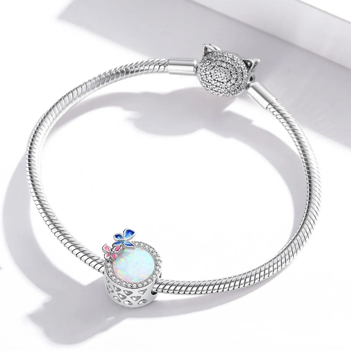 925 Sterling Silver Spring Butterfly Beads For Diy Bracelets & Necklaces