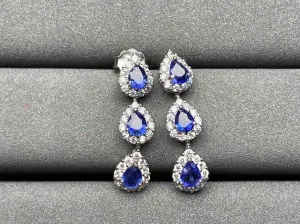A1766 Cornflower Sapphire Earrings
