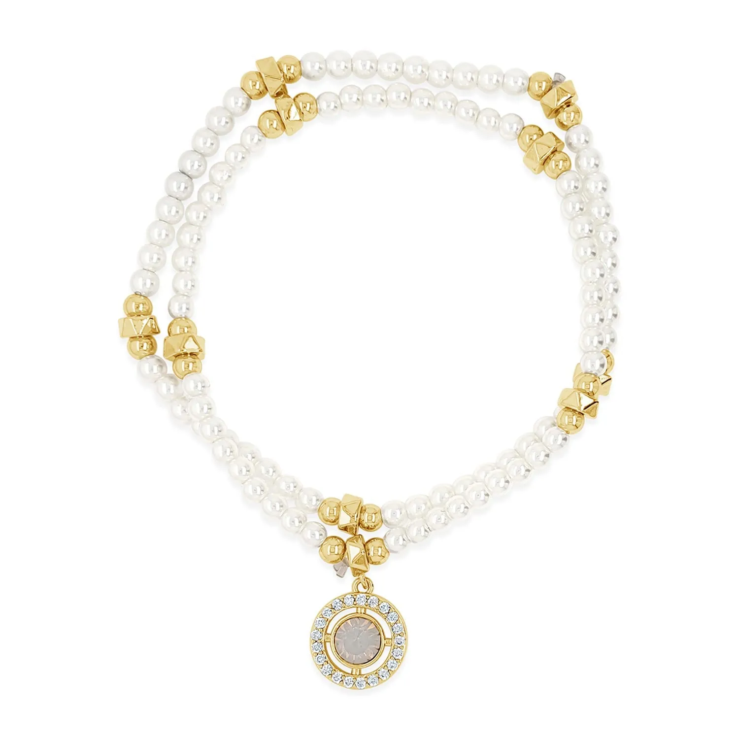 Absolute White Opal Drop Pearl Bracelets, Gold