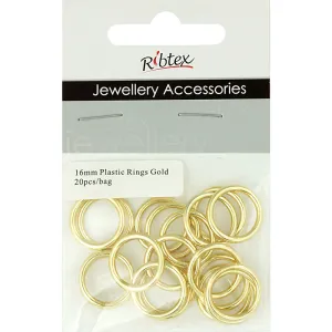 ACCESSORIES RINGS ROUND GOLD 16MM 20PC
