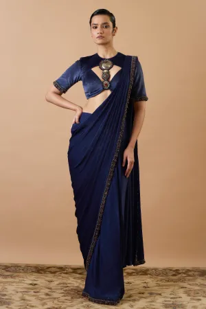 Adaa Navy Blue Saree