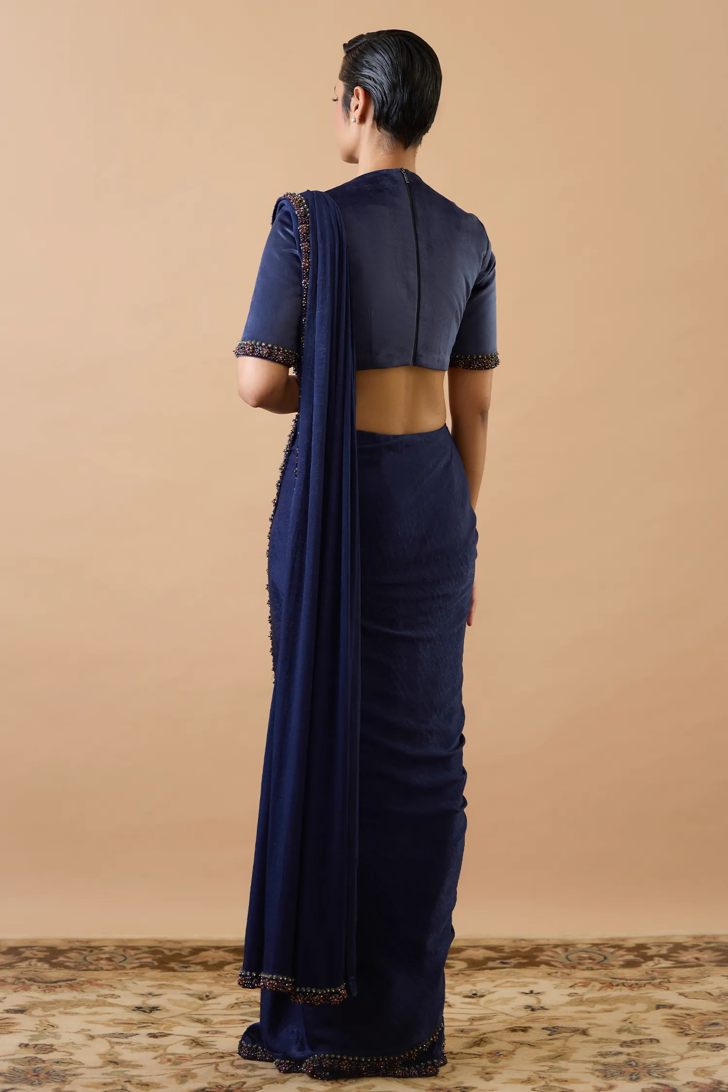 Adaa Navy Blue Saree