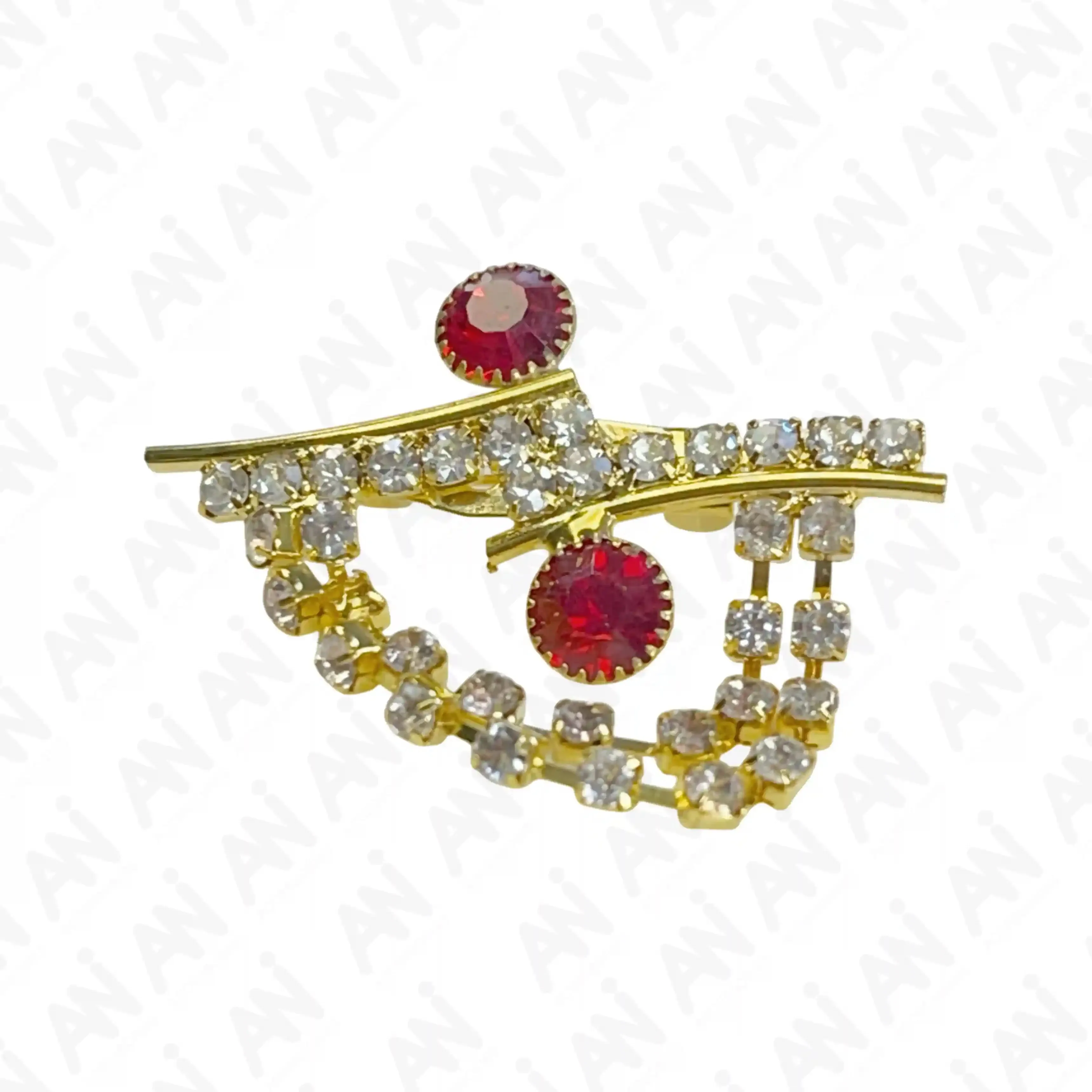 Ani Accessories Women's Stylish Brooches with Red Gems