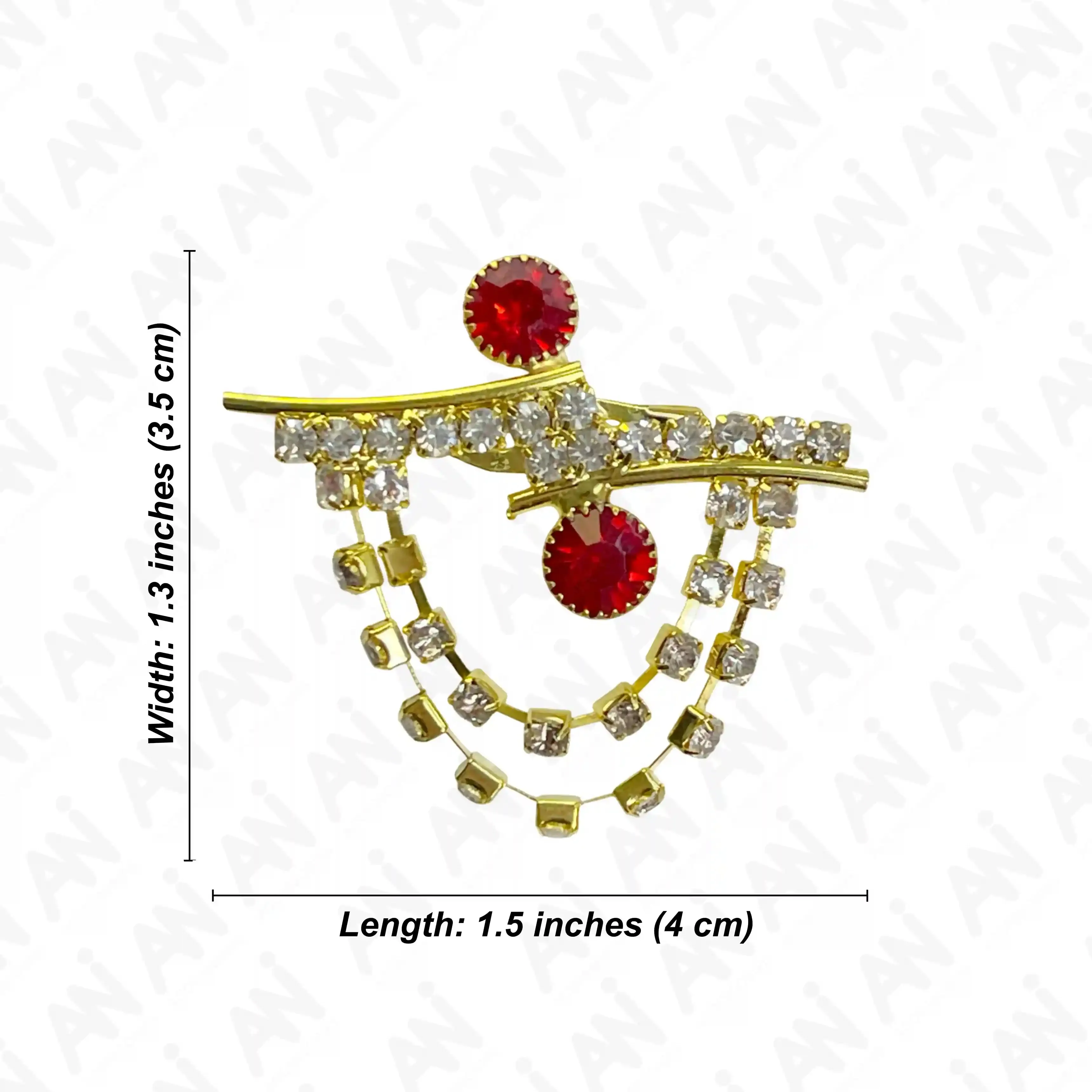 Ani Accessories Women's Stylish Brooches with Red Gems