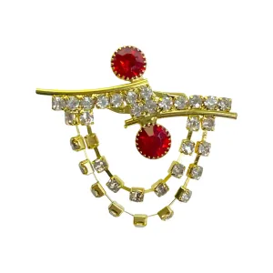 Ani Accessories Women's Stylish Brooches with Red Gems
