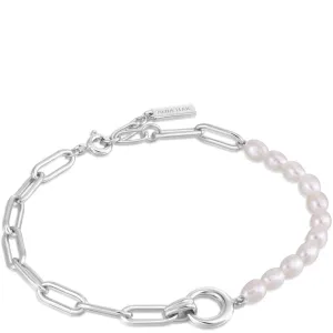 Ania Haie Pearl Chunky Link Silver Bracelet