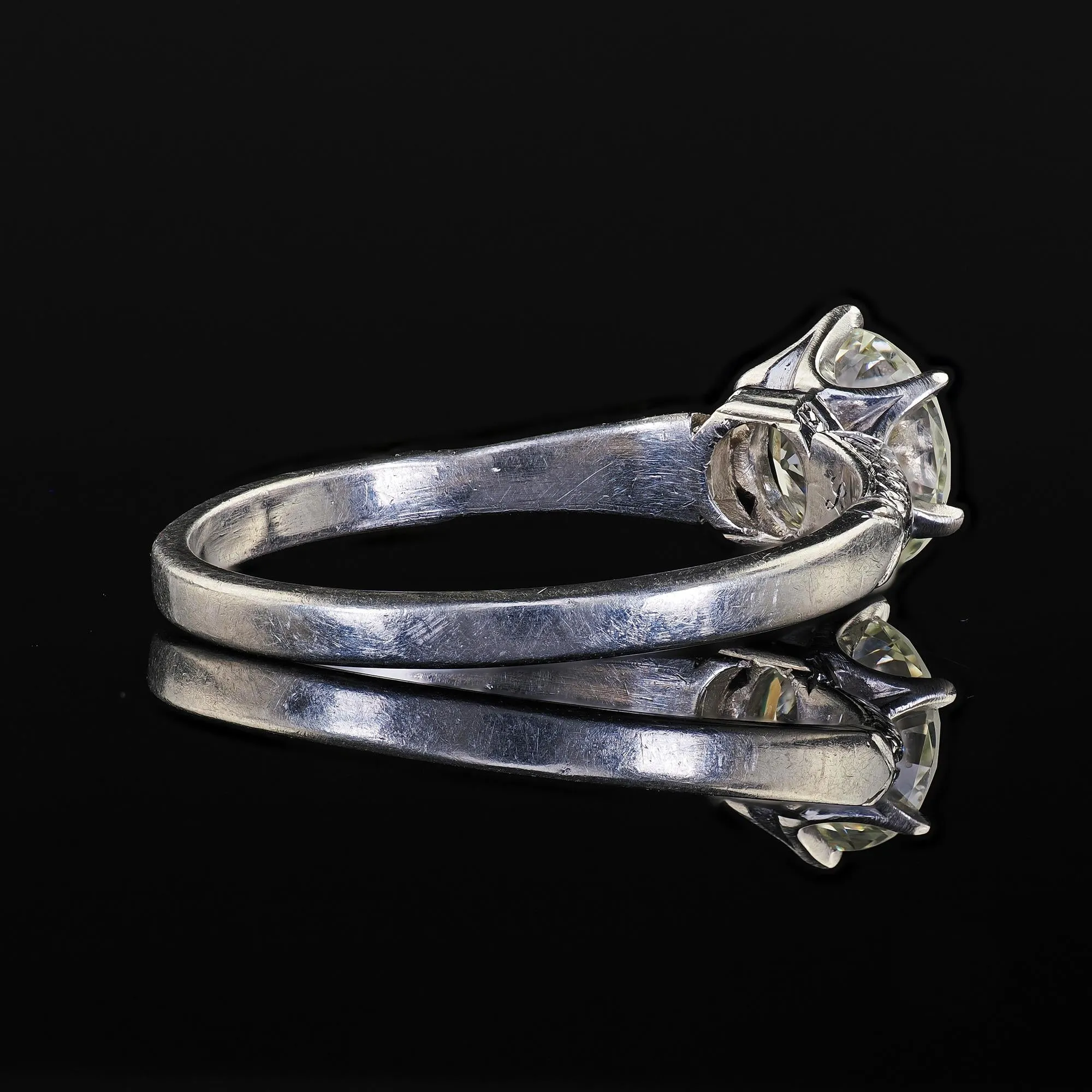 Antique Art Deco Platinum Old Euro Diamond Solitaire Engagement Ring - GIA