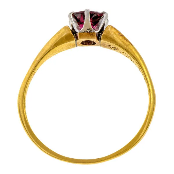 Antique Garnet Solitaire Ring