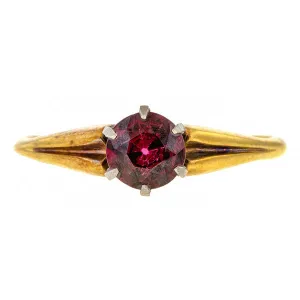 Antique Garnet Solitaire Ring