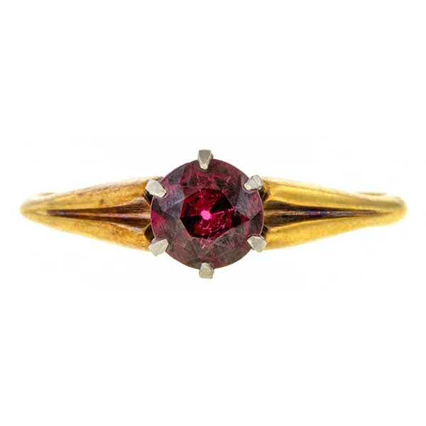 Antique Garnet Solitaire Ring