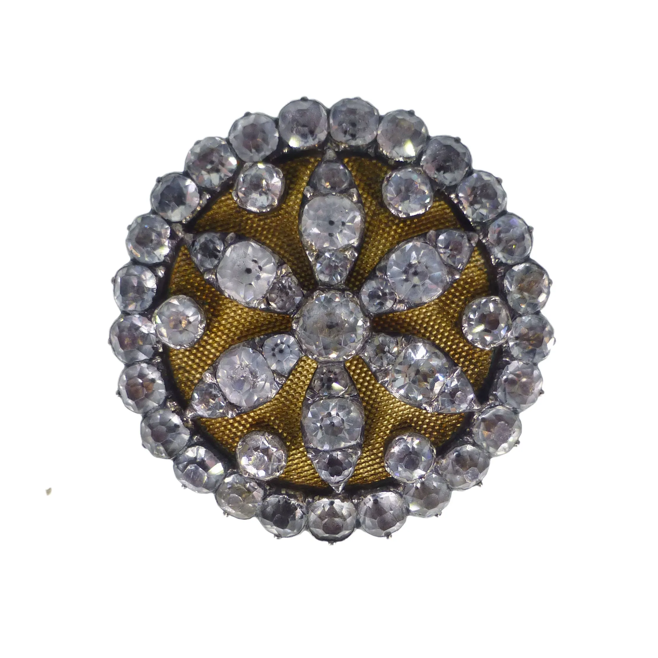 Antique Georgian Black Dot Paste Floral Brooch
