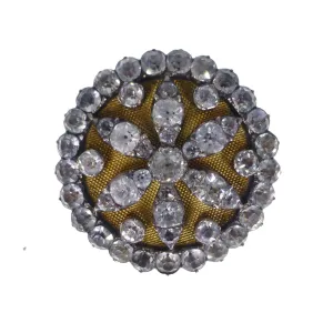 Antique Georgian Black Dot Paste Floral Brooch