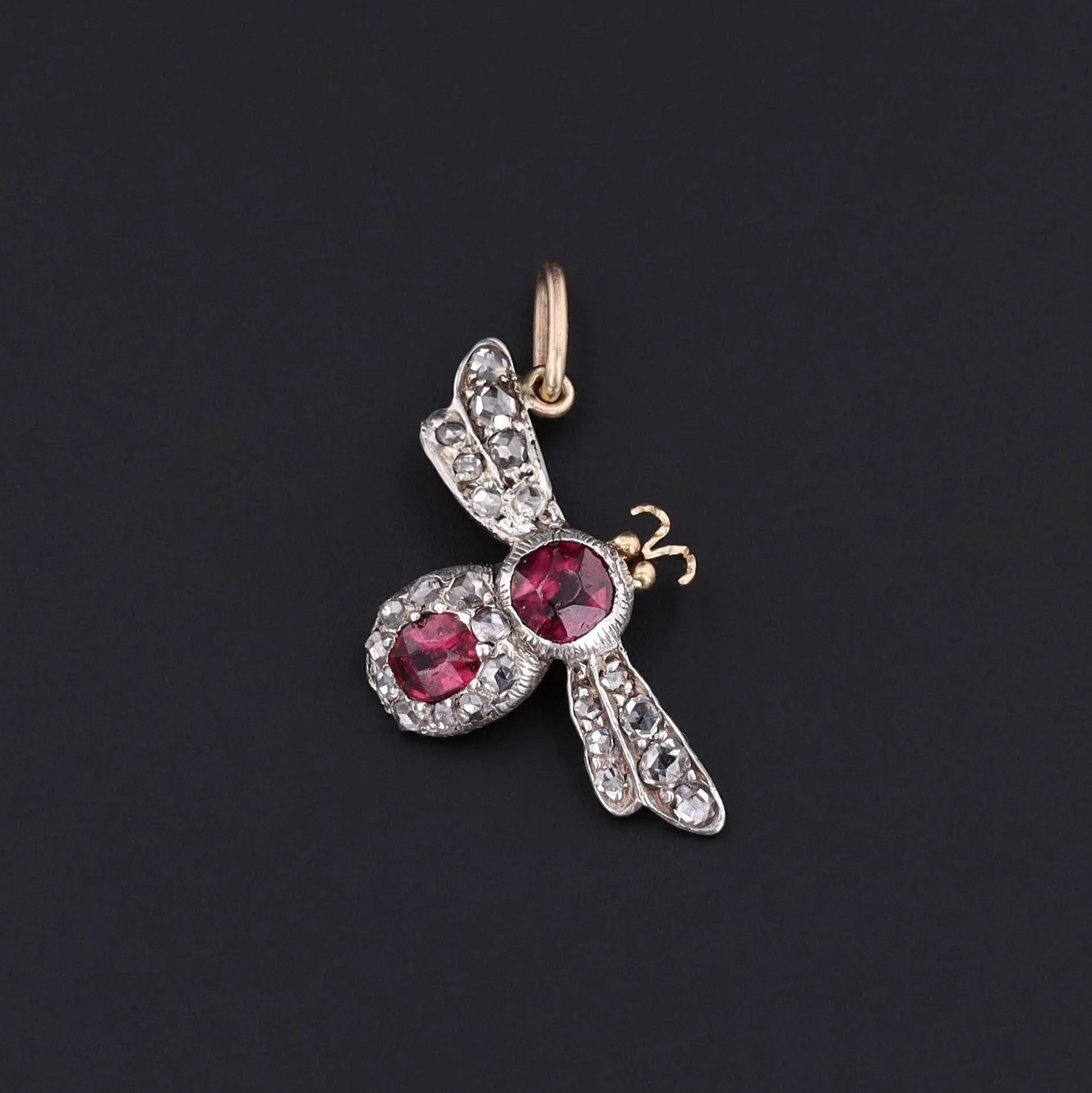 Antique Ruby and Diamond Insect Conversion Charm