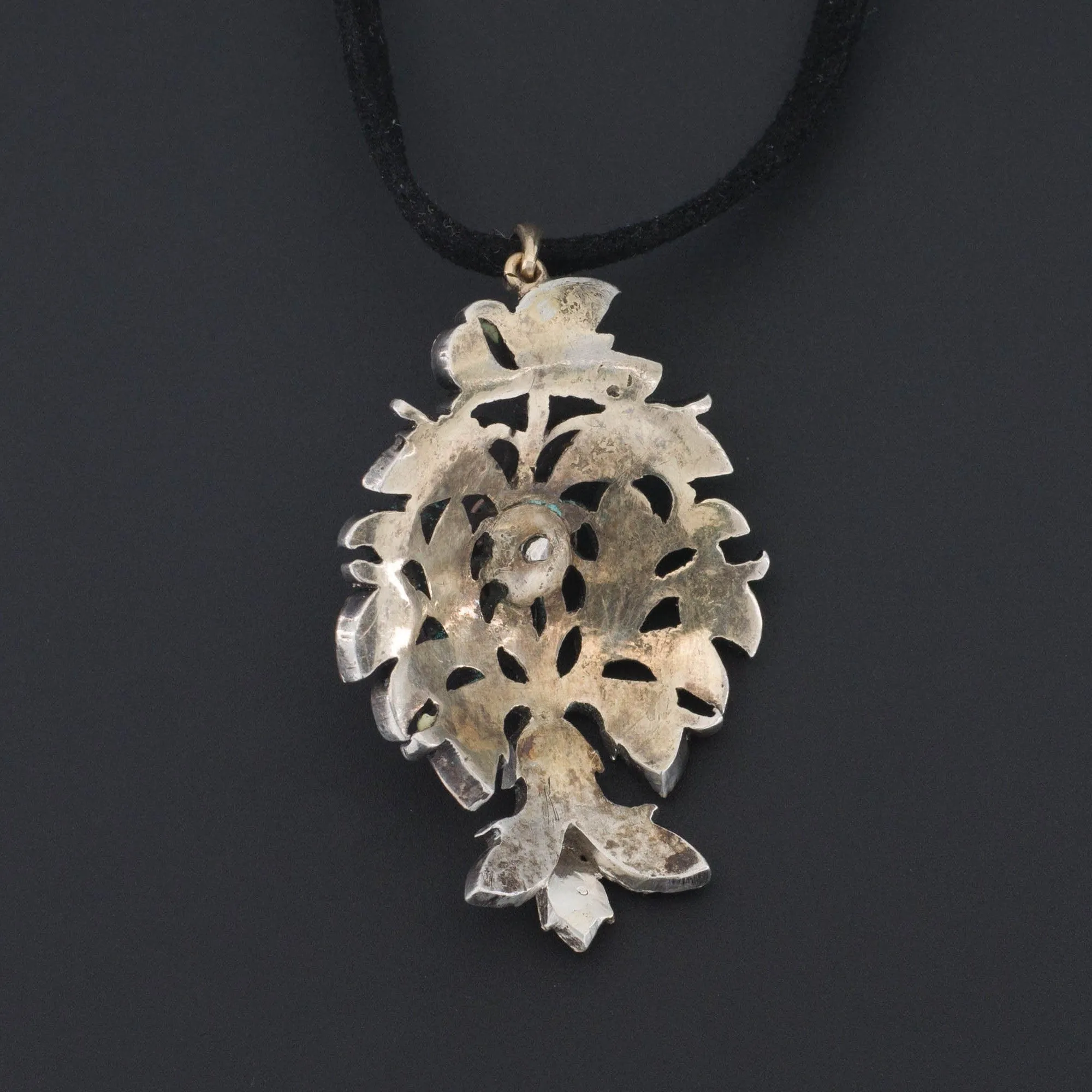 Antique Ruby Pendant of Silver