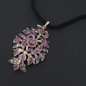Antique Ruby Pendant of Silver