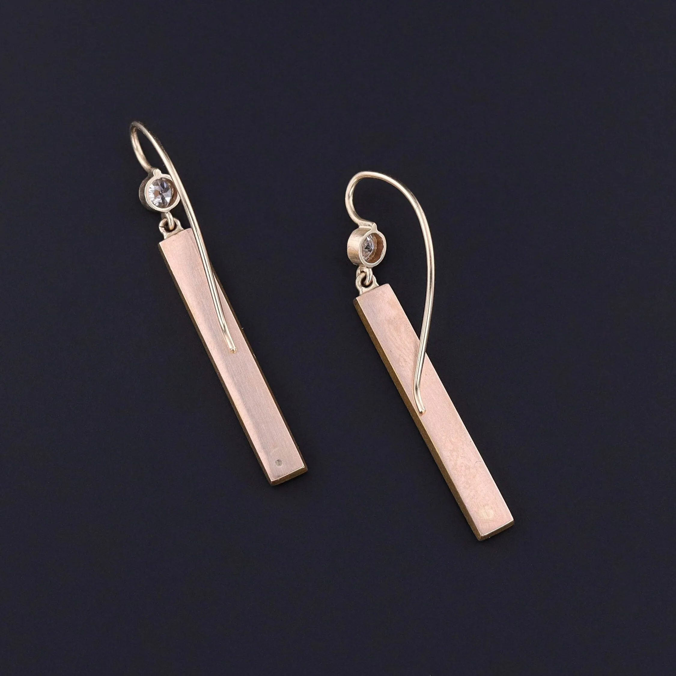 Antique Sapphire and Diamond Conversion Earrings of 14k Gold