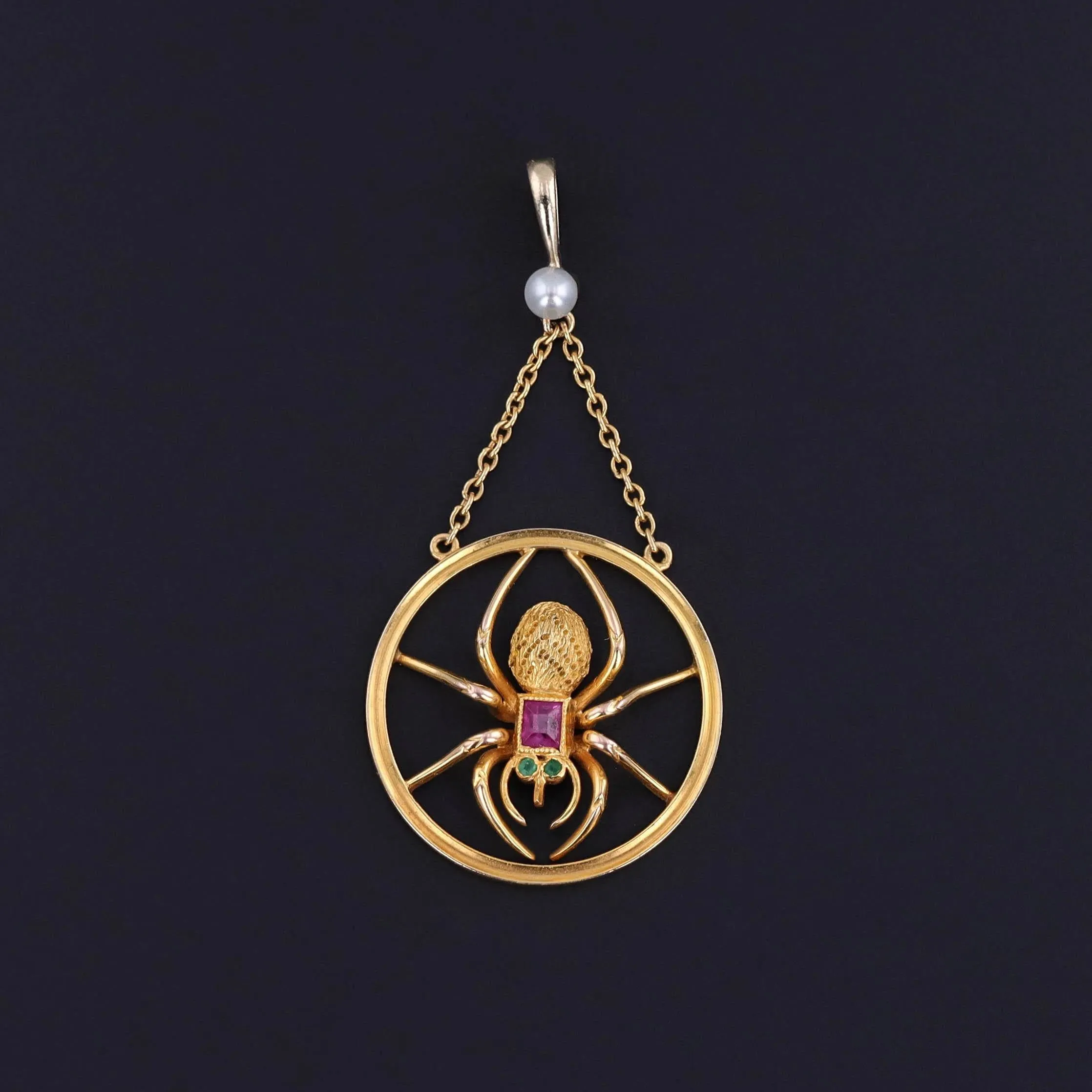Antique Spider Pendant of 9ct Gold