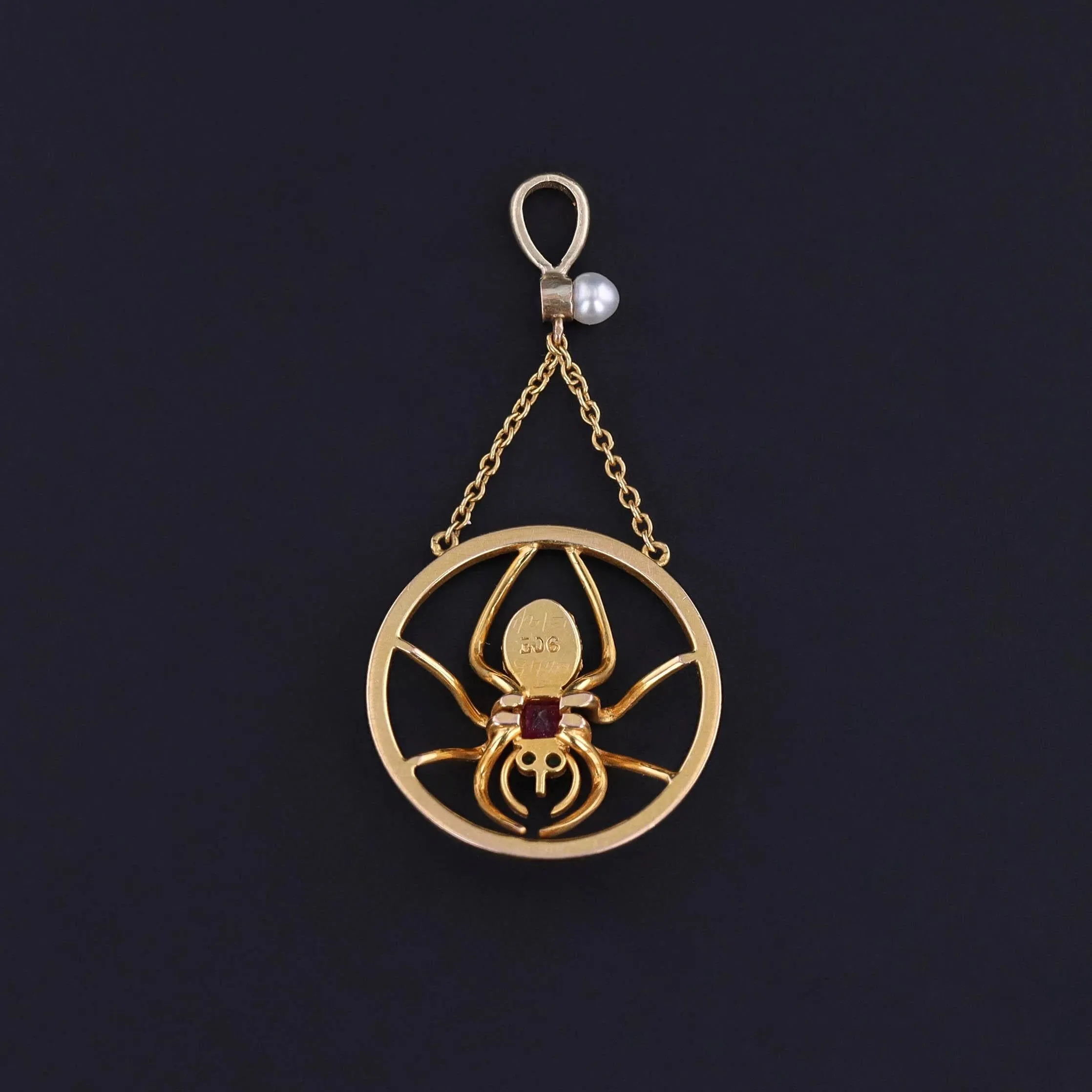 Antique Spider Pendant of 9ct Gold