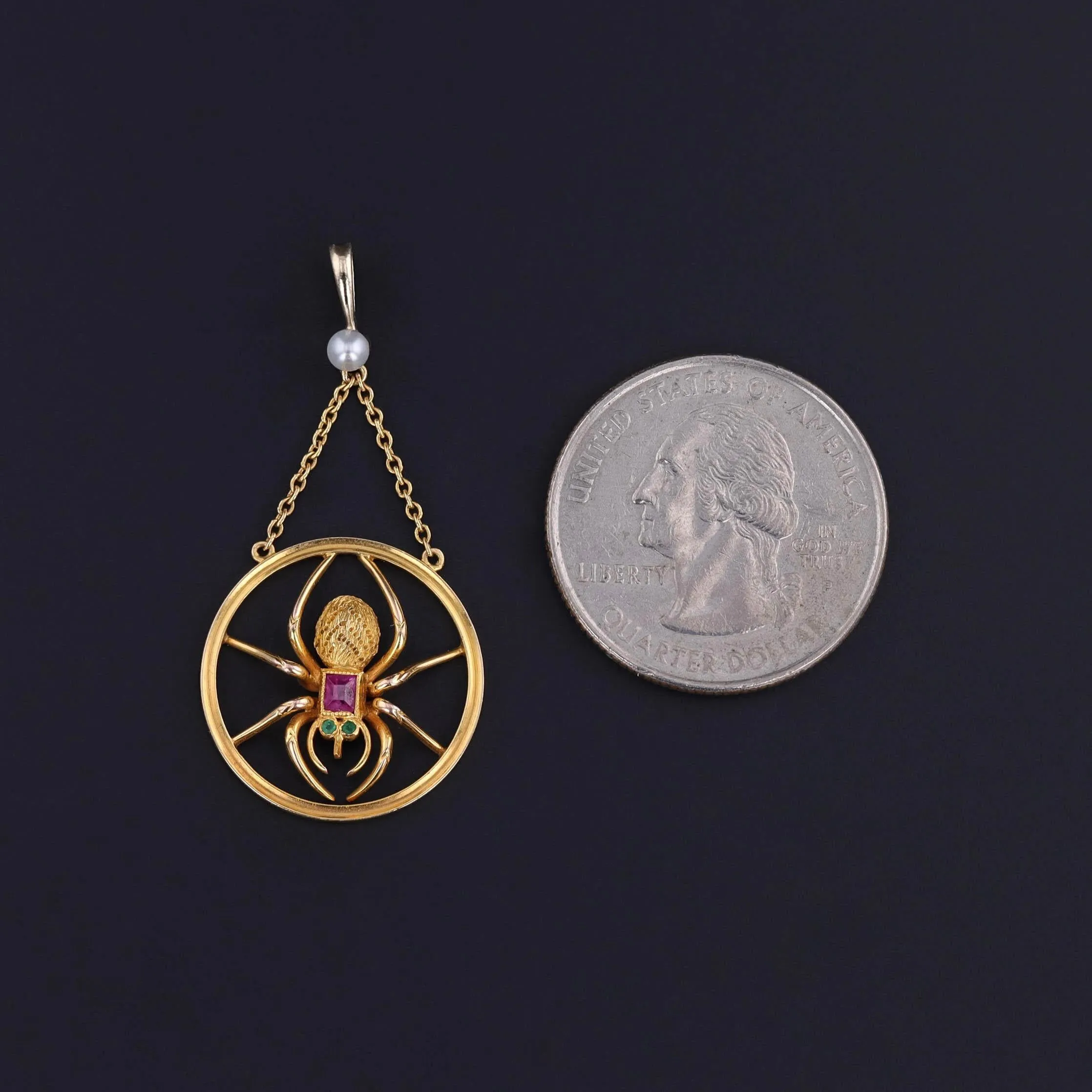Antique Spider Pendant of 9ct Gold