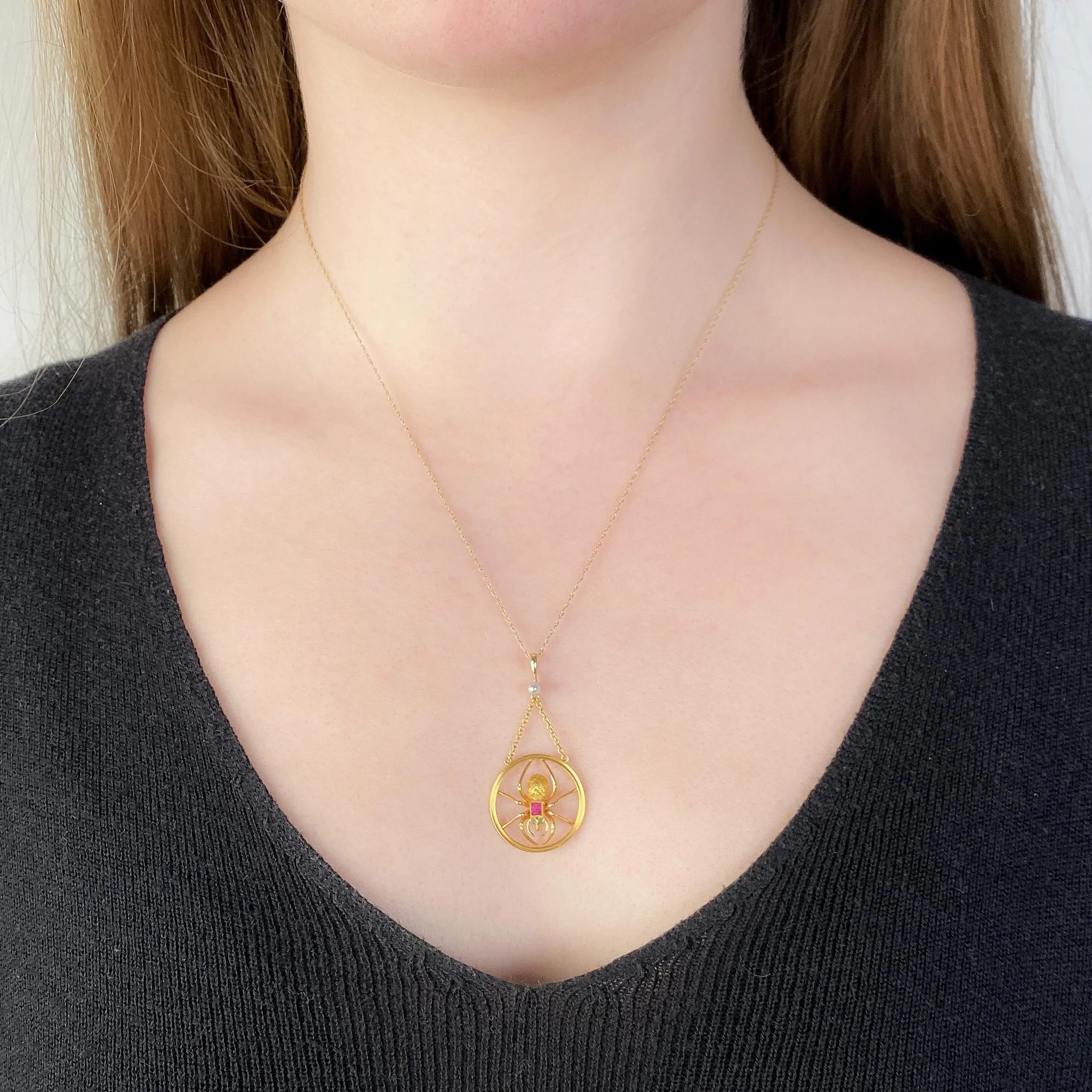 Antique Spider Pendant of 9ct Gold