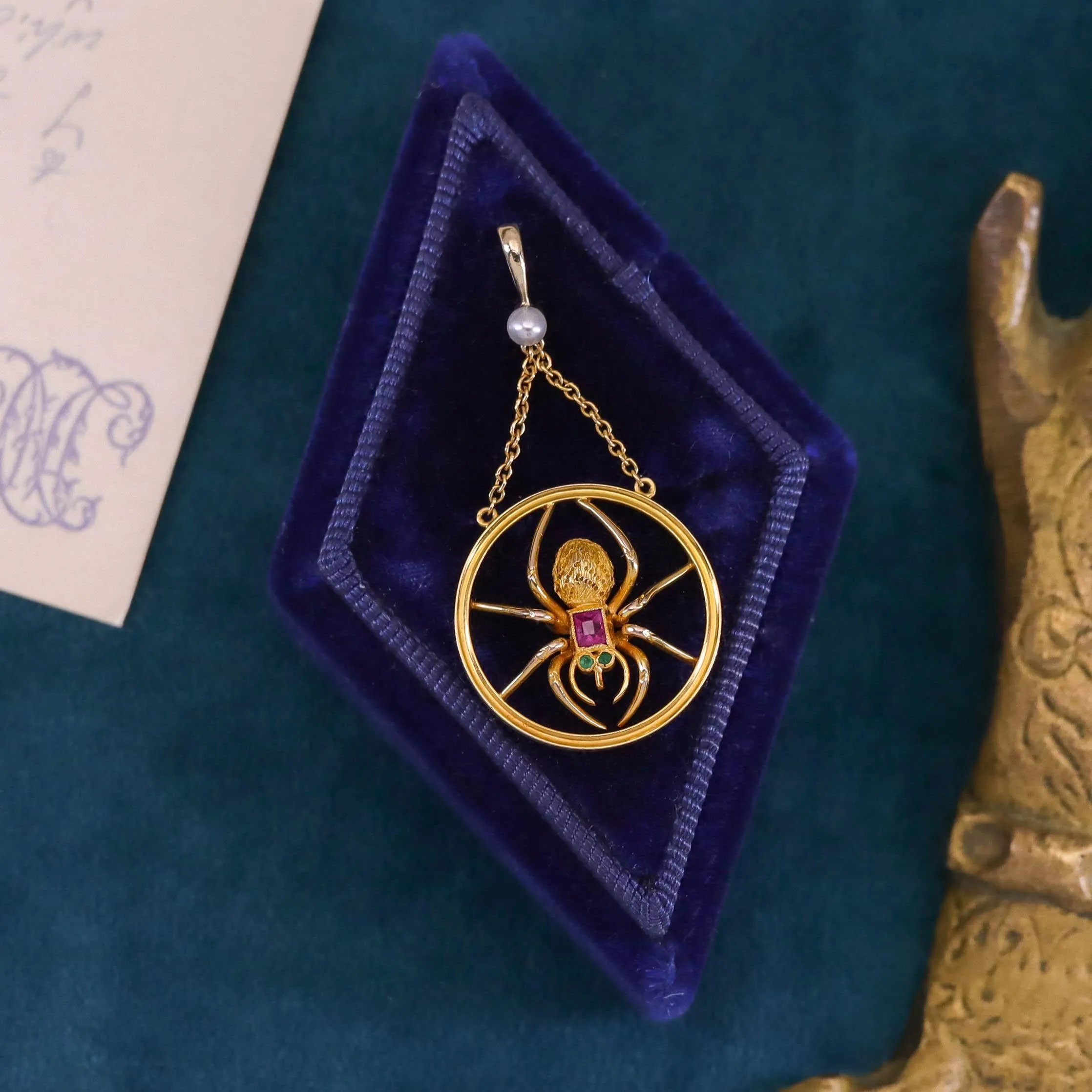 Antique Spider Pendant of 9ct Gold