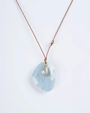 aquamarine and white sapphire necklace
