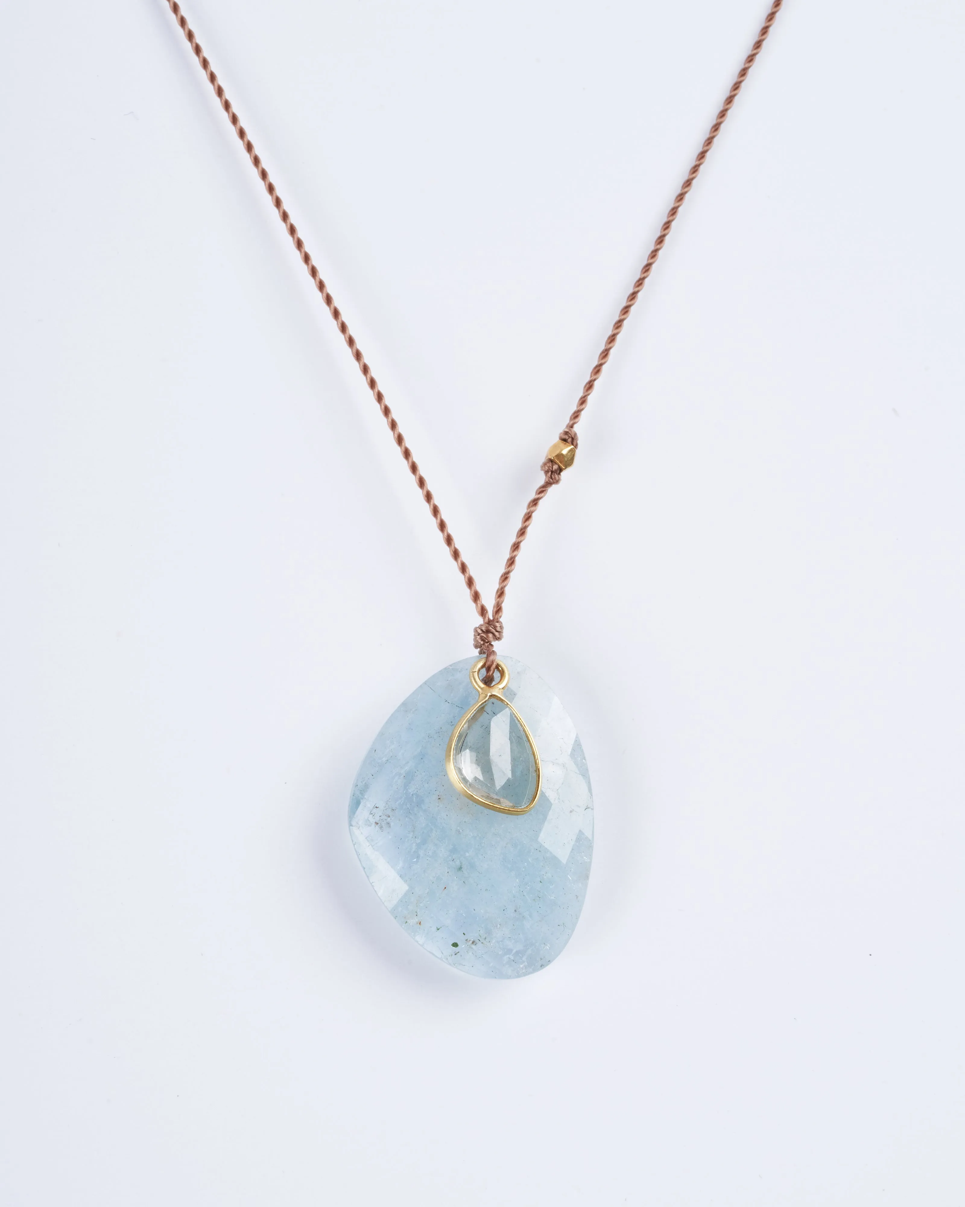 aquamarine and white sapphire necklace