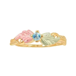 Aquamarine - Black Hills Gold Ladies Ring