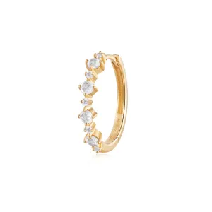 Audrey - Rose Cut White Sapphire Huggie Hoop