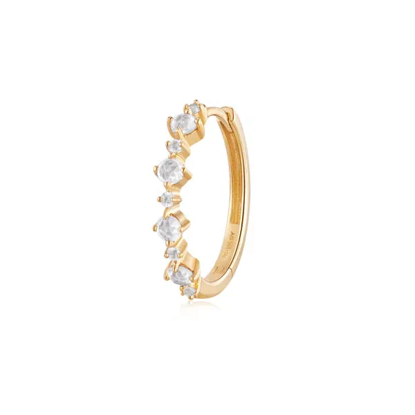 Audrey - Rose Cut White Sapphire Huggie Hoop