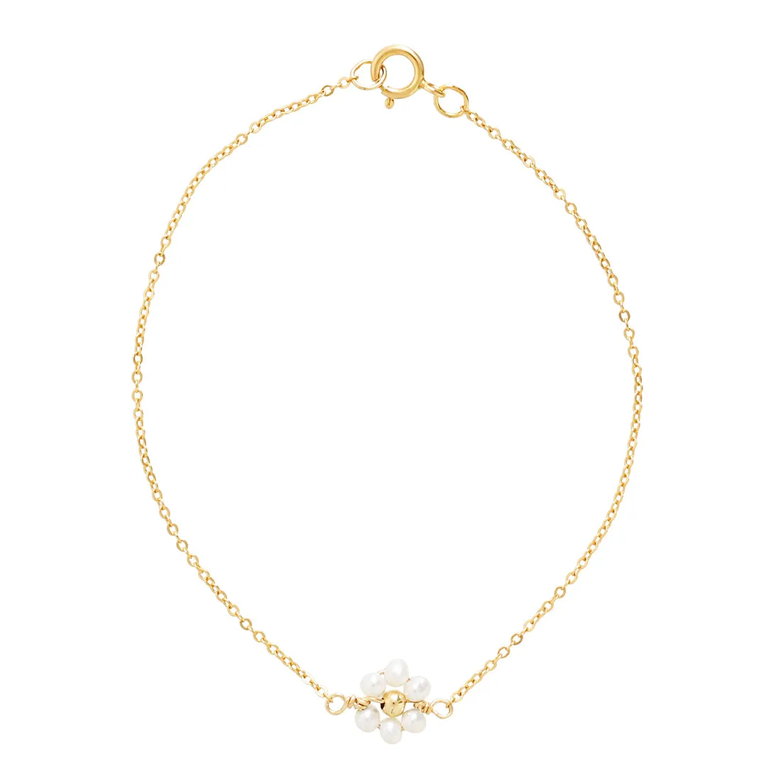 Beaded Daisy Pearl Bracelet