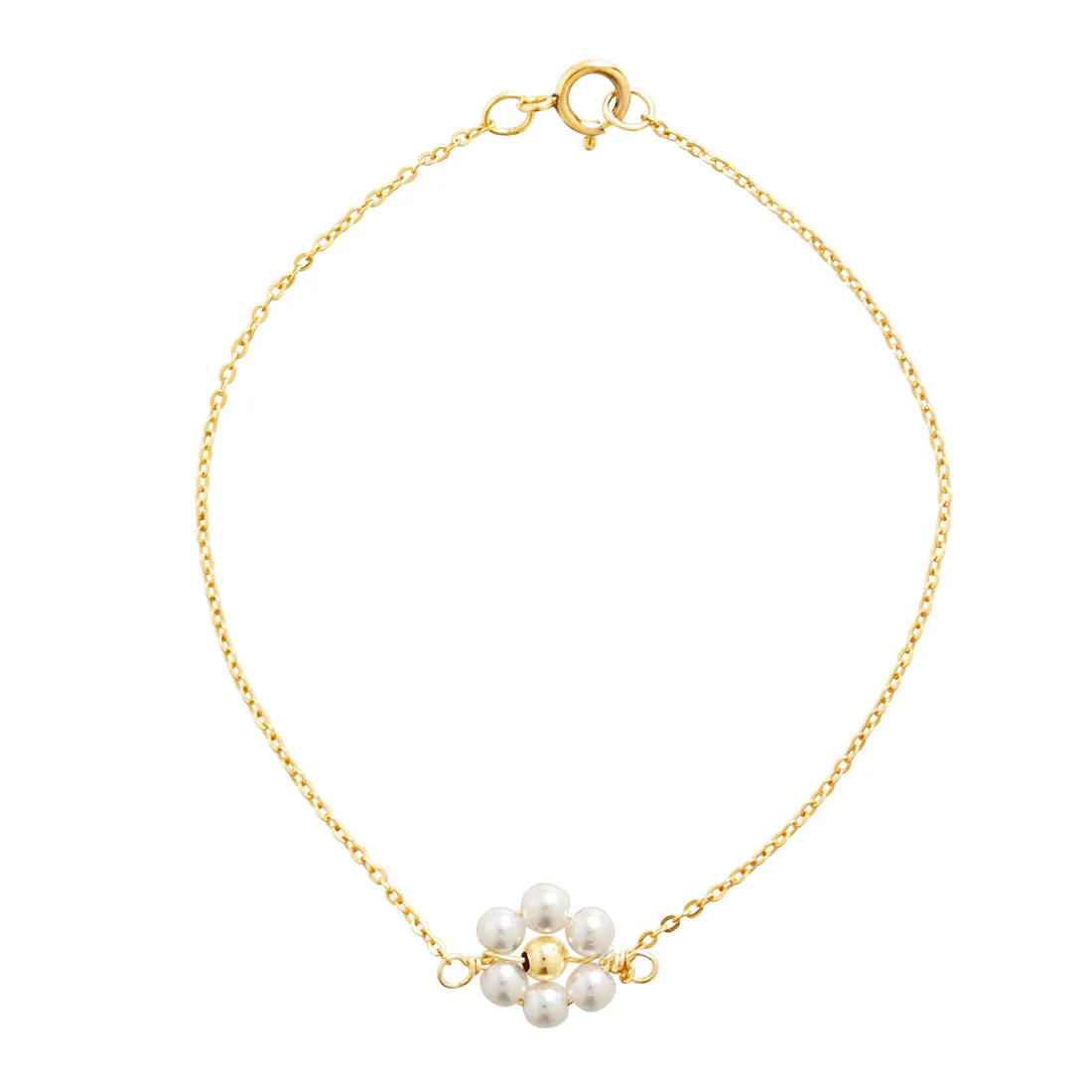 Beaded Daisy Pearl Bracelet