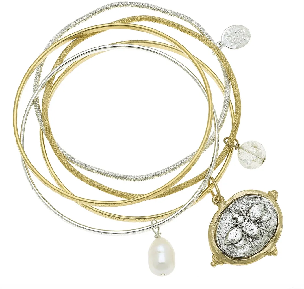 Bee medallion bracelet