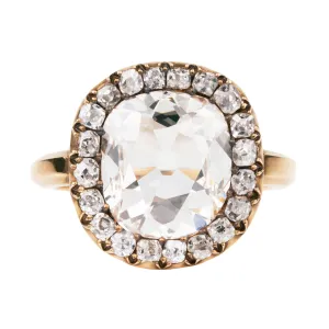 Bell & Bird Old Mine Cut Diamond Cluster Ring