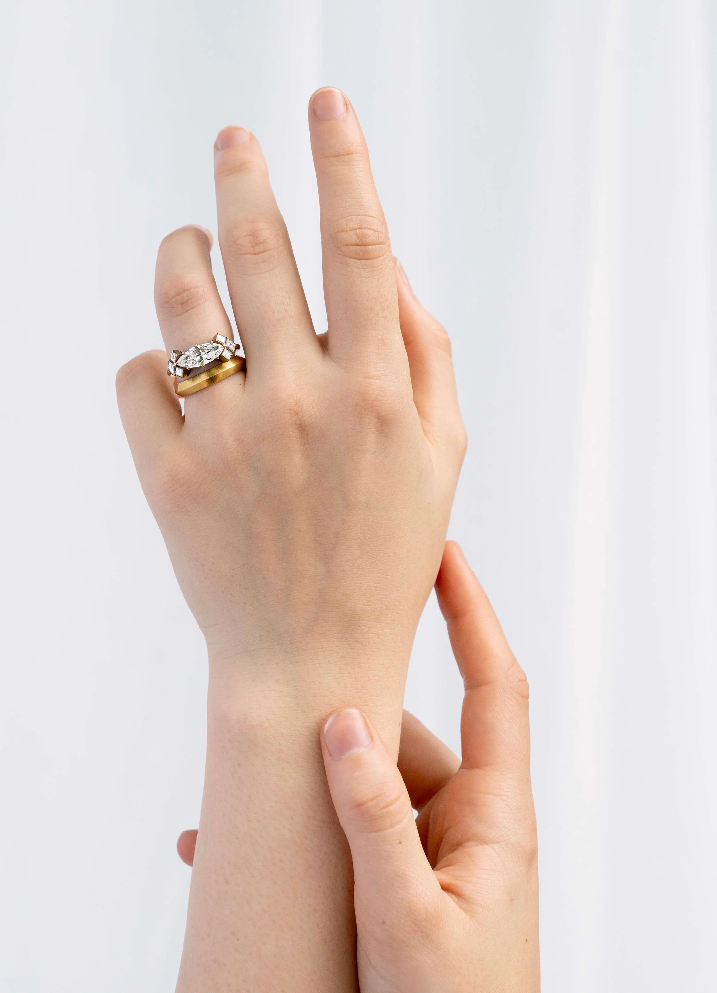 Bell & Bird Seven Stone Marquise Cut Diamond Ring