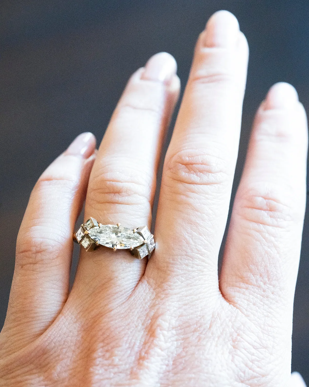 Bell & Bird Seven Stone Marquise Cut Diamond Ring