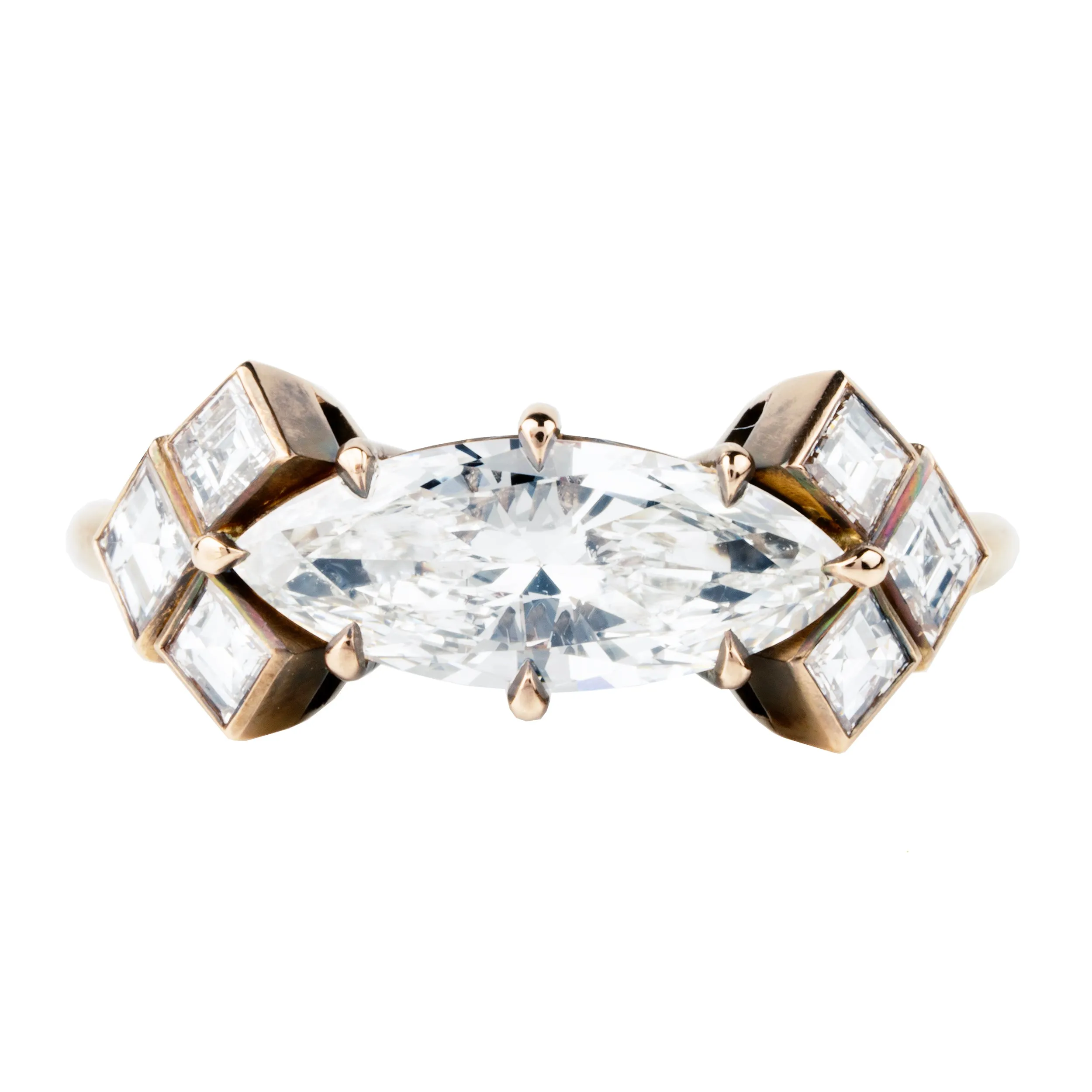 Bell & Bird Seven Stone Marquise Cut Diamond Ring