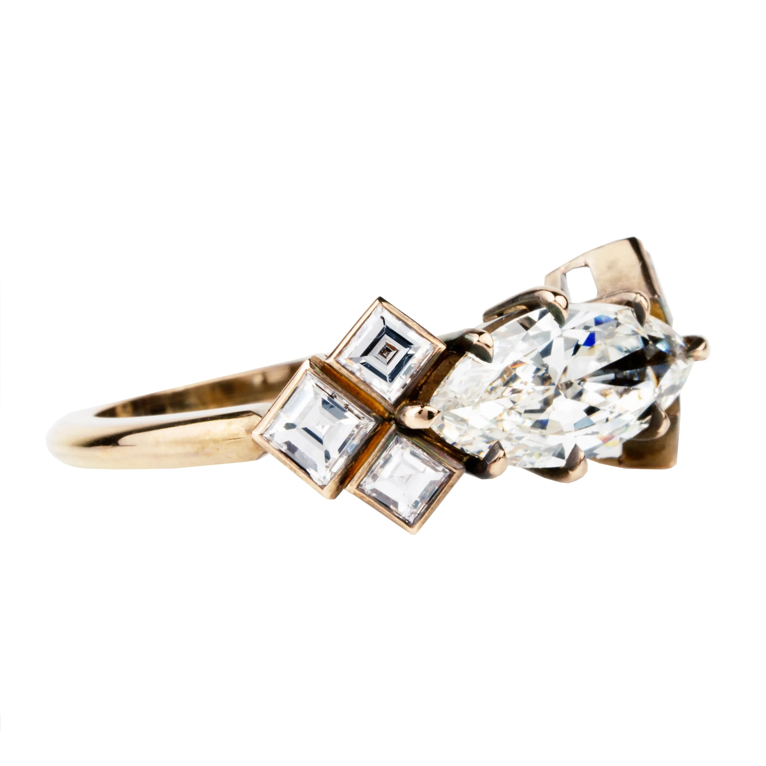Bell & Bird Seven Stone Marquise Cut Diamond Ring