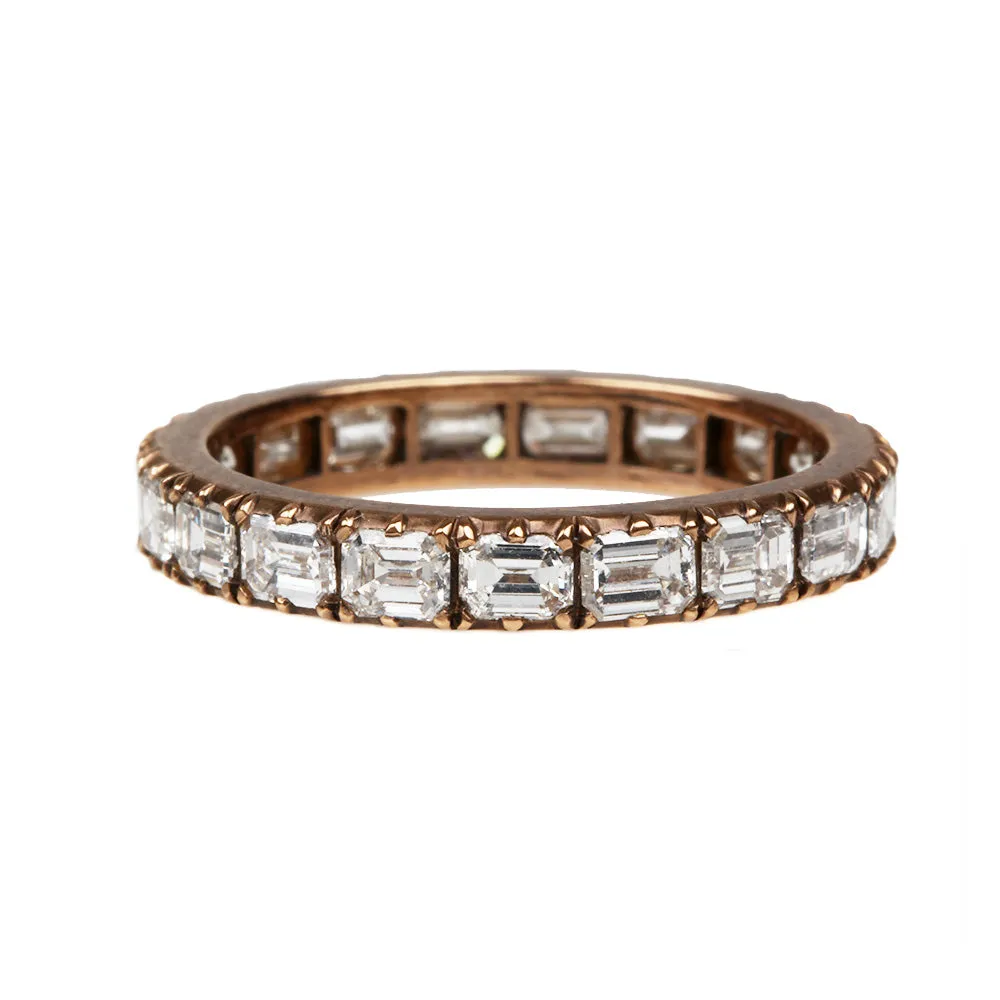 Bell & Bird Signature Cutaway Emerald Cut Diamond Eternity Band