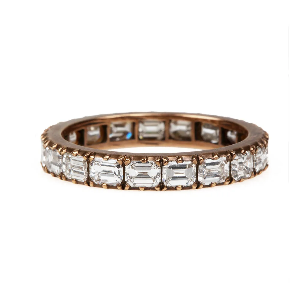 Bell & Bird Signature Cutaway Emerald Cut Diamond Eternity Band