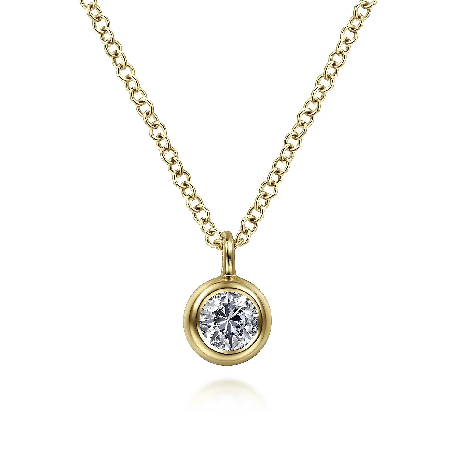 Bezel Set White Sapphire Necklace