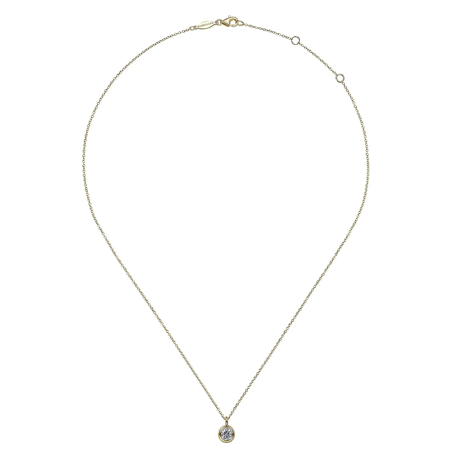 Bezel Set White Sapphire Necklace
