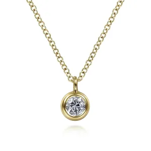 Bezel Set White Sapphire Necklace