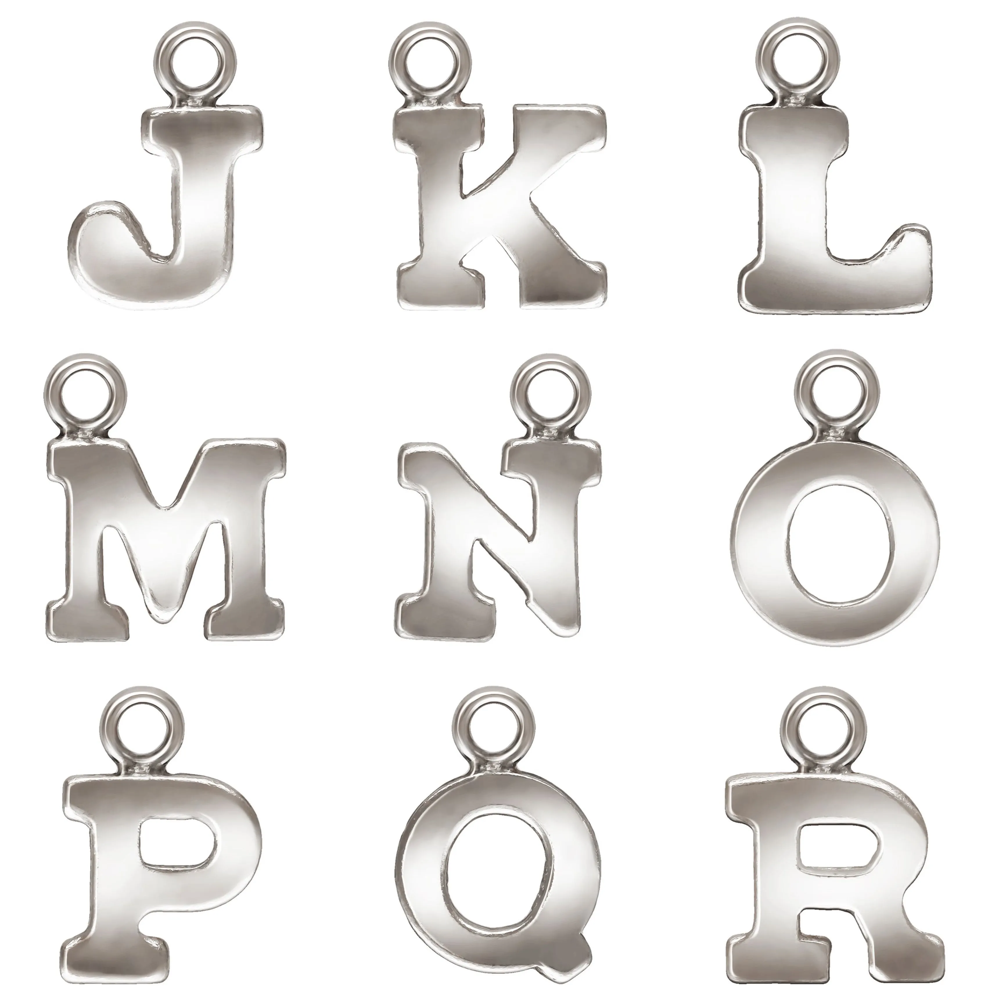 Block Letters Charms, Sterling Silver & Gold Filled