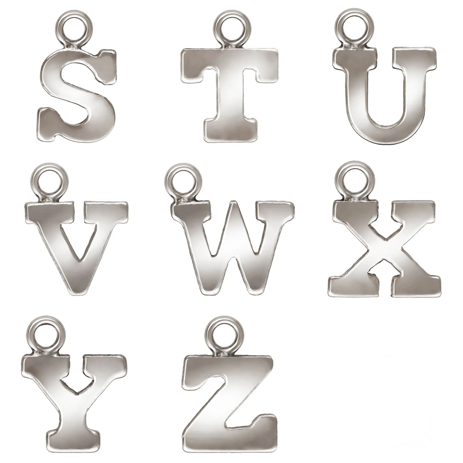 Block Letters Charms, Sterling Silver & Gold Filled