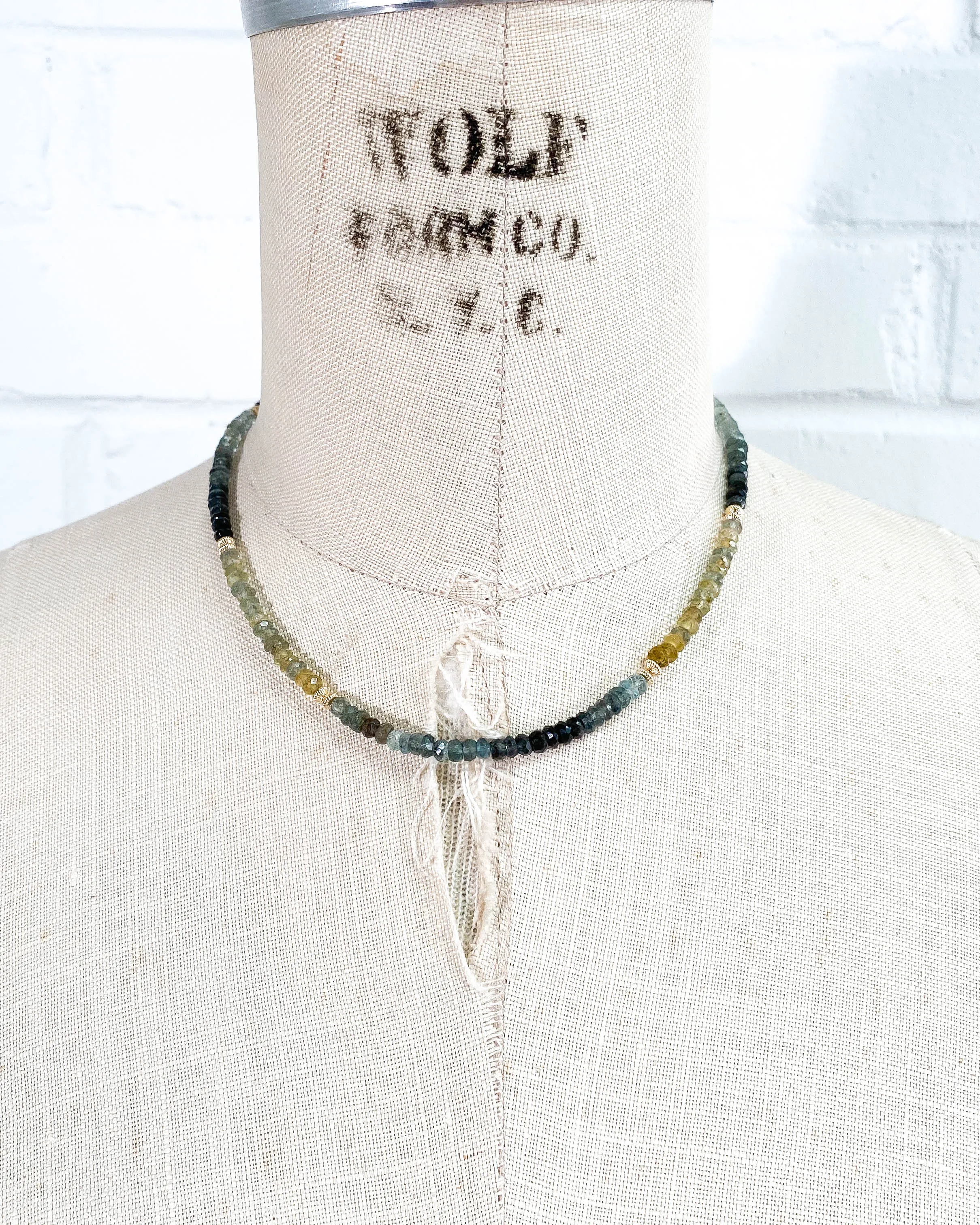 Blue and Yellow Sapphire Necklace